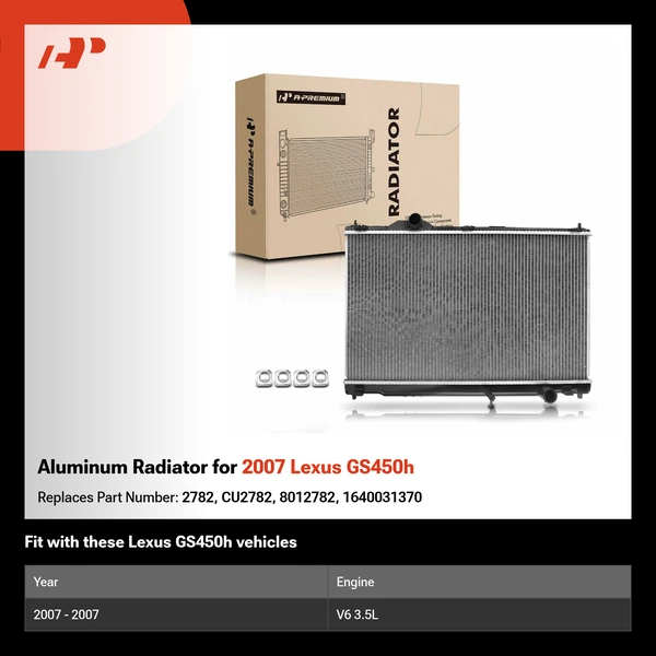 Aluminum Radiator for 2007 Lexus GS450h
