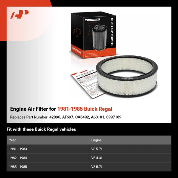 Engine Air Filter for 1981-1985 Buick Regal