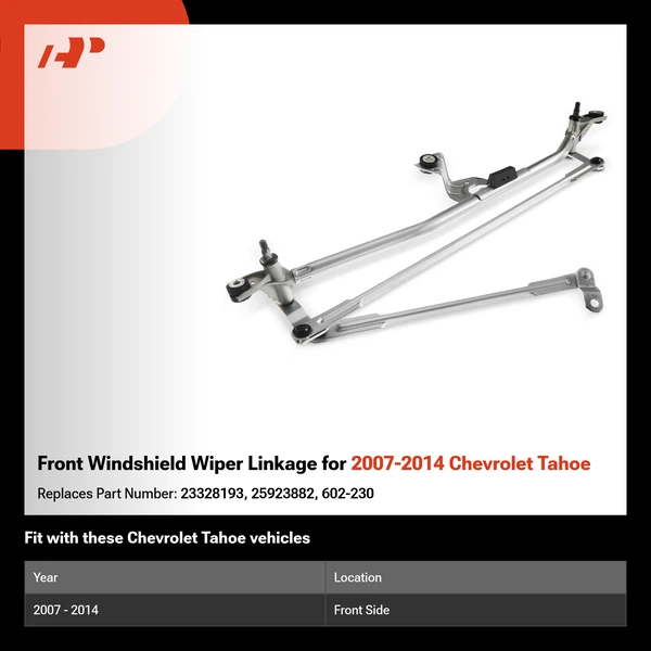 Front Windshield Wiper Linkage for 2007-2014 Chevrolet Tahoe