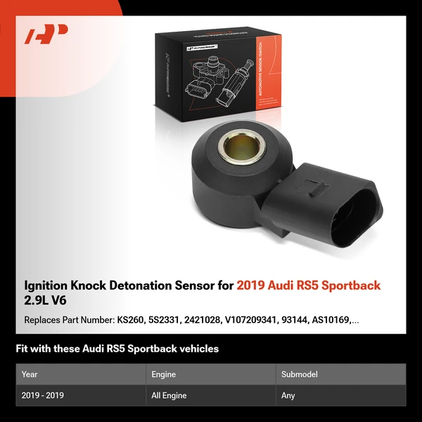Ignition Knock Detonation Sensor for 2019 Audi RS5 Sportback 2.9L V6