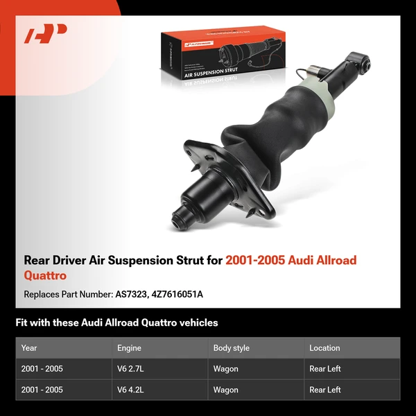 Rear Driver Air Suspension Strut for 2001-2005 Audi Allroad Quattro