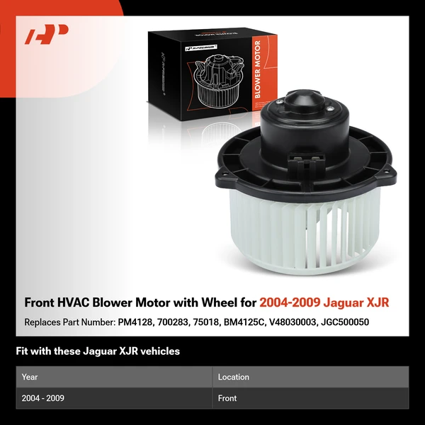 Front HVAC Blower Motor with Wheel for 2004-2009 Jaguar XJR