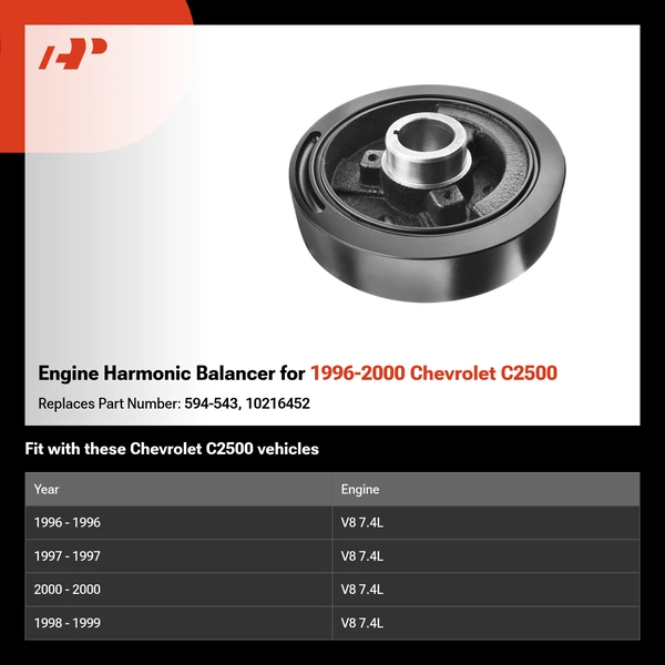 Engine Harmonic Balancer for 1996-2000 Chevrolet C2500