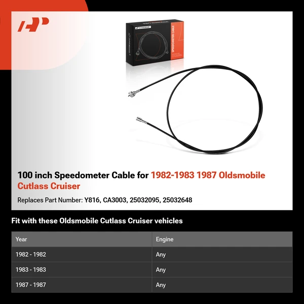 100 inch Speedometer Cable for 1982-1983 1987 Oldsmobile Cutlass Cruiser