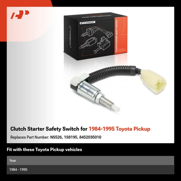 Clutch Starter Safety Switch for 1984-1995 Toyota Pickup