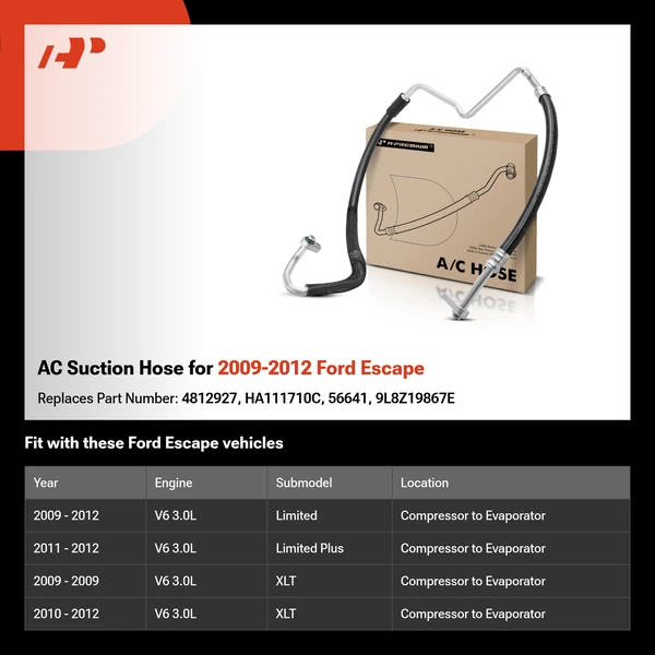 AC Suction Hose for 2009-2012 Ford Escape
