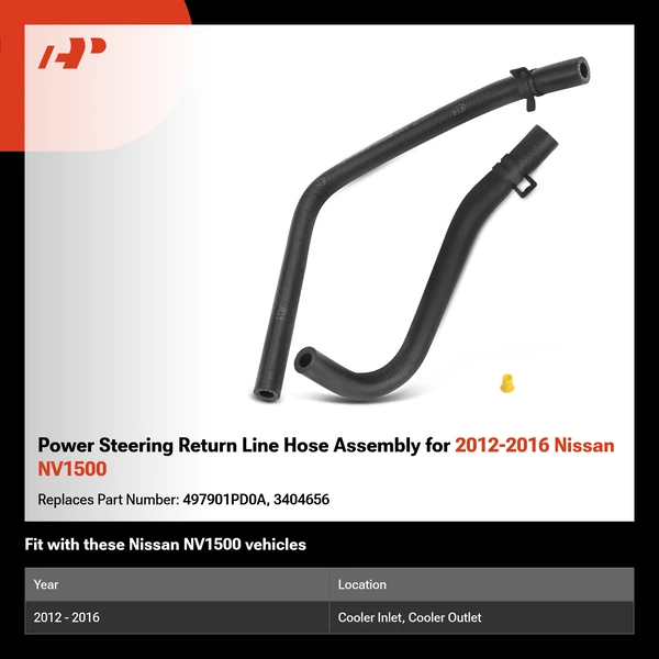 Power Steering Return Line Hose Assembly for 2012-2016 Nissan NV1500