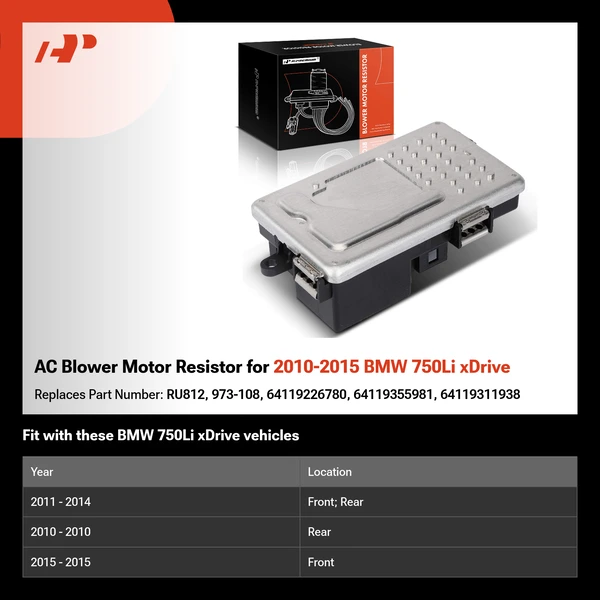 AC Blower Motor Resistor for 2010-2015 BMW 750Li xDrive