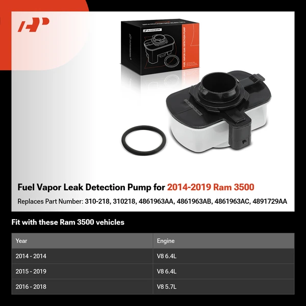 Fuel Vapor Leak Detection Pump for 2014-2019 Ram 3500