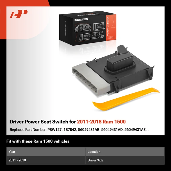 Driver Power Seat Switch for 2011-2018 Ram 1500