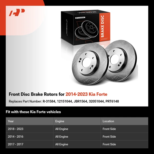 Front Disc Brake Rotors for 2014-2023 Kia Forte