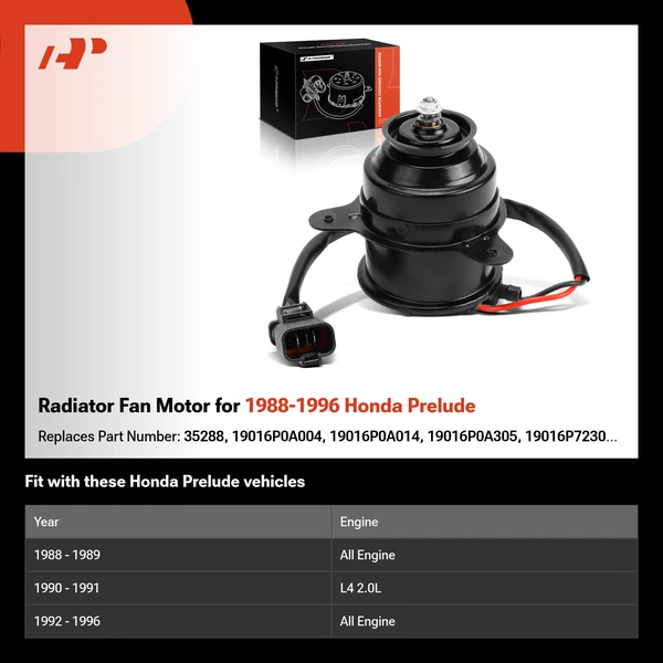 Radiator Fan Motor for 1988-1996 Honda Prelude