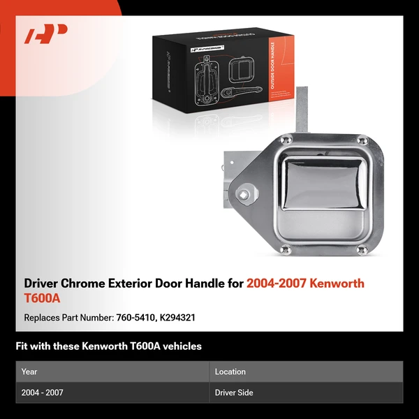 Driver Chrome Exterior Door Handle for 2004-2007 Kenworth T600A