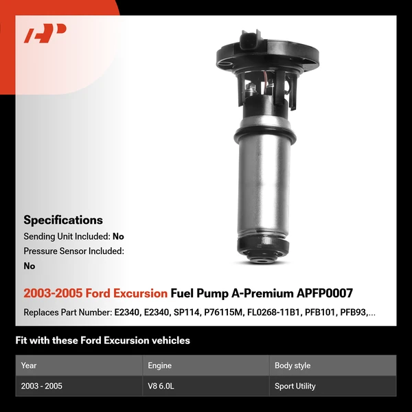 2003-2005 Ford Excursion Fuel Pump A-Premium APFP0007