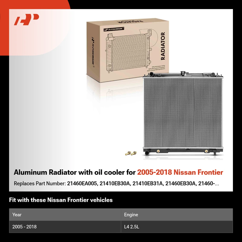 Aluminum Radiator with oil cooler for 2005-2018 Nissan Frontier