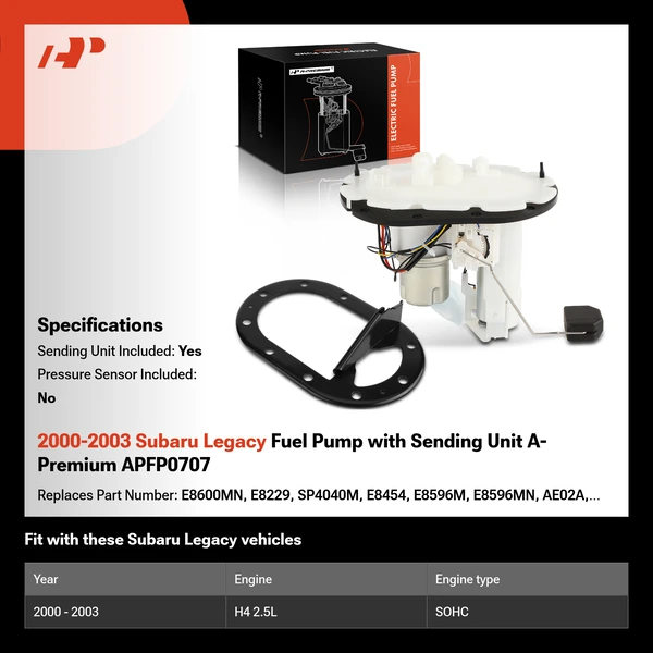 2000-2003 Subaru Legacy Fuel Pump with Sending Unit A-Premium APFP0707