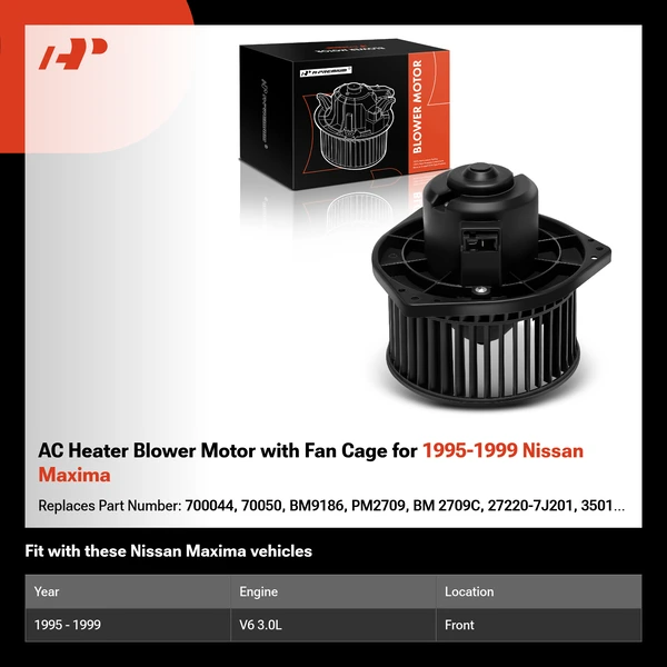 AC Heater Blower Motor with Fan Cage for 1995-1999 Nissan Maxima