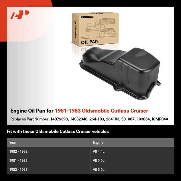 Engine Oil Pan for 1981-1983 Oldsmobile Cutlass Cruiser