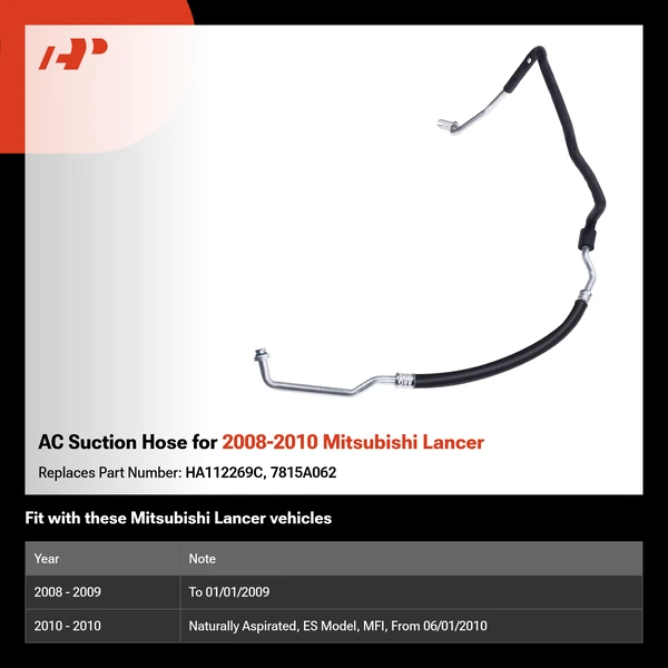 AC Suction Hose for 2008-2010 Mitsubishi Lancer