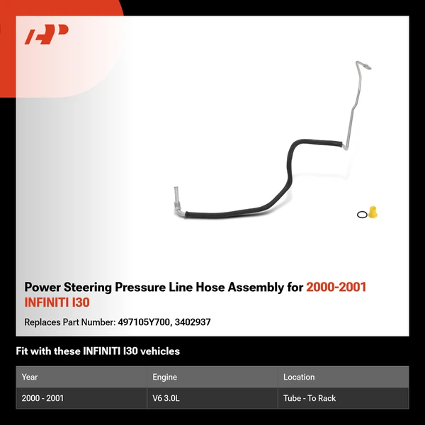 Power Steering Pressure Line Hose Assembly for 2000-2001 INFINITI I30
