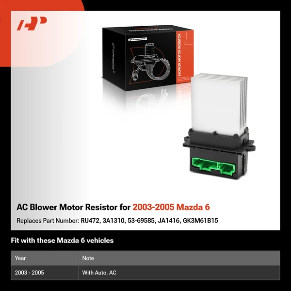 AC Blower Motor Resistor for 2003-2005 Mazda 6