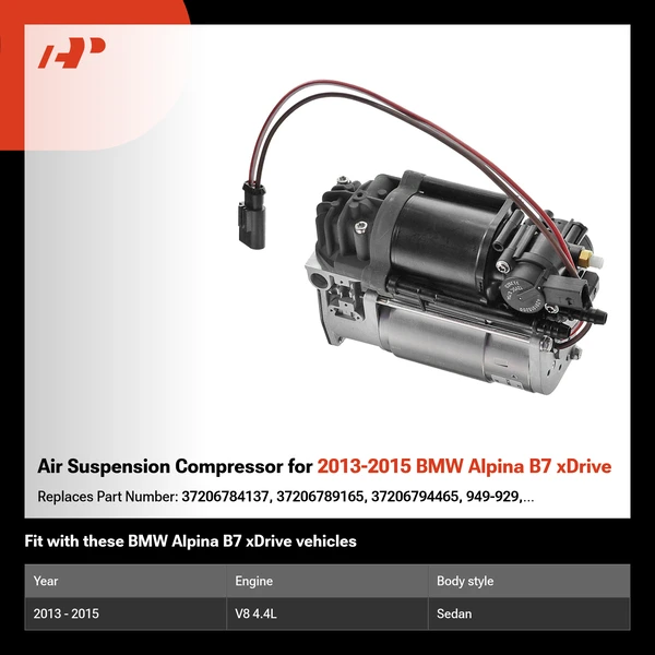 Air Suspension Compressor for 2013-2015 BMW Alpina B7 xDrive