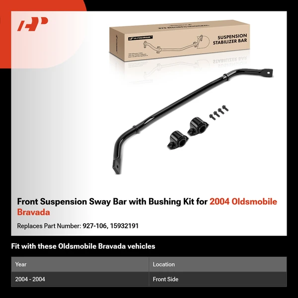 Front Suspension Sway Bar with Bushing Kit for 2004 Oldsmobile Bravada
