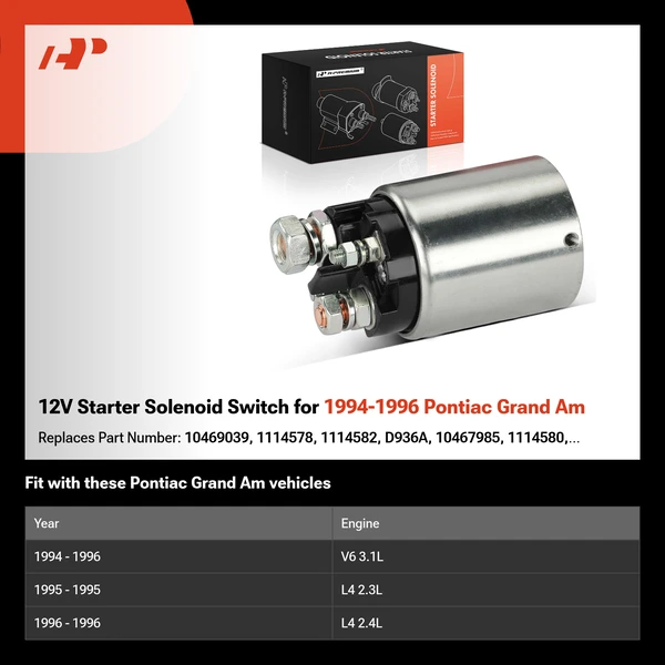 12V Starter Solenoid Switch for 1994-1996 Pontiac Grand Am