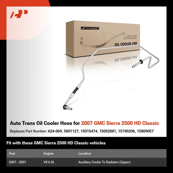 Auto Trans Oil Cooler Hose for 2007 GMC Sierra 2500 HD Classic