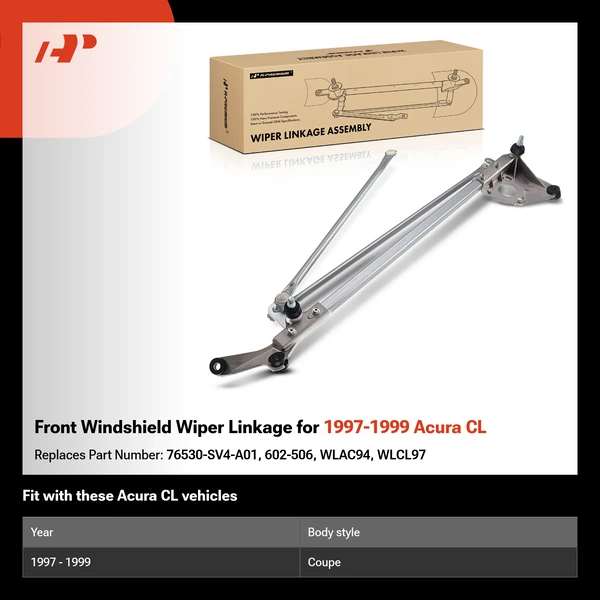 Front Windshield Wiper Linkage for 1997-1999 Acura CL