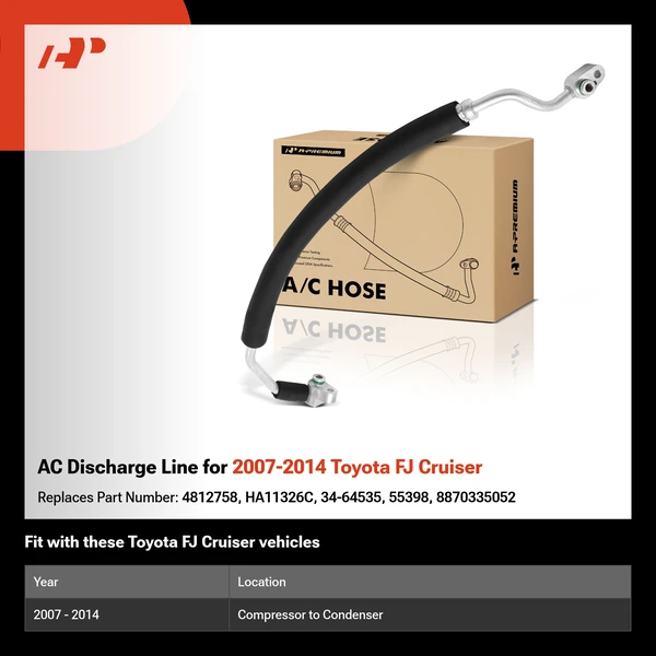 AC Discharge Line for 2007-2014 Toyota FJ Cruiser
