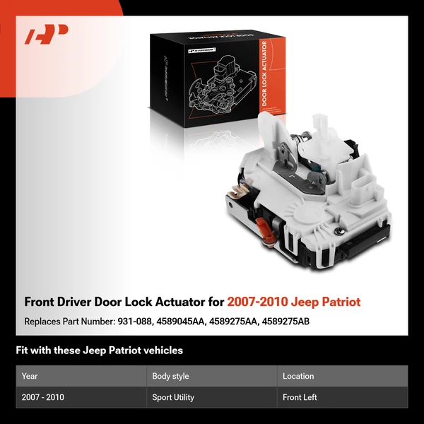 Front Driver Door Lock Actuator for 2007-2010 Jeep Patriot
