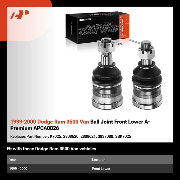 1999-2000 Dodge Ram 3500 Van Ball Joint Front Lower A-Premium APCA0826