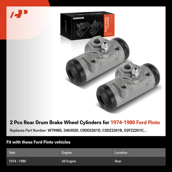 2 Pcs Rear Drum Brake Wheel Cylinders for 1974-1980 Ford Pinto