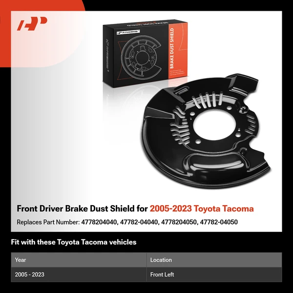 Front Driver Brake Dust Shield for 2005-2023 Toyota Tacoma