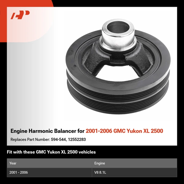 Engine Harmonic Balancer for 2001-2006 GMC Yukon XL 2500
