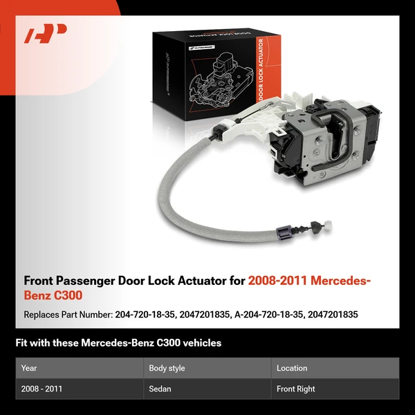 Front Passenger Door Lock Actuator for 2008-2011 Mercedes-Benz C300
