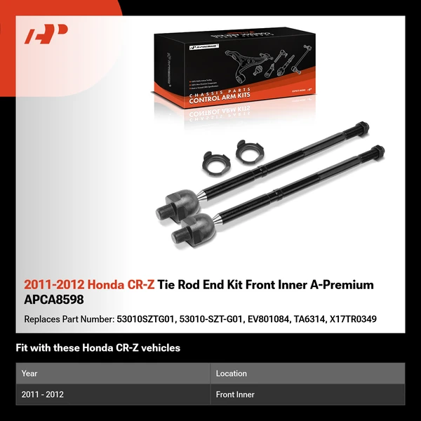 2011-2012 Honda CR-Z Tie Rod End Kit Front Inner A-Premium APCA8598