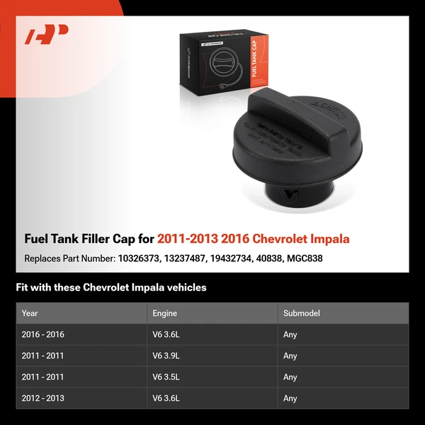 Fuel Tank Filler Cap for 2011-2013 2016 Chevrolet Impala