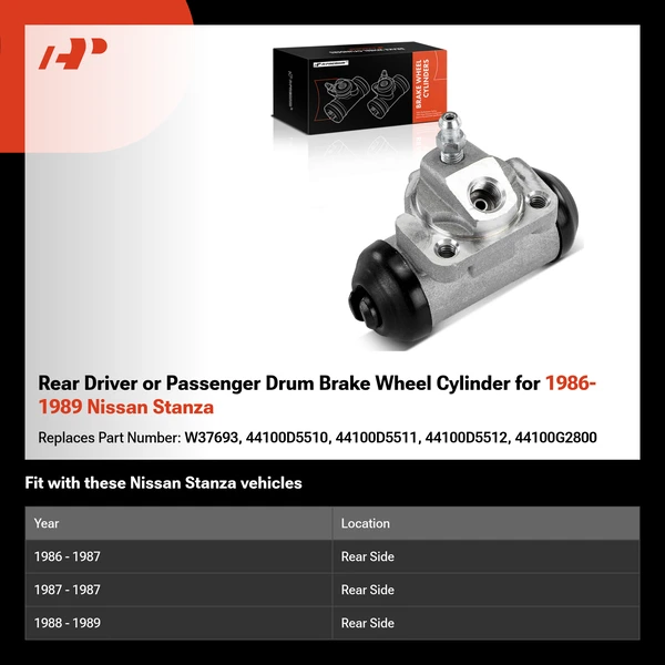 Rear Driver or Passenger Drum Brake Wheel Cylinder for 1986-1989 Nissan Stanza
