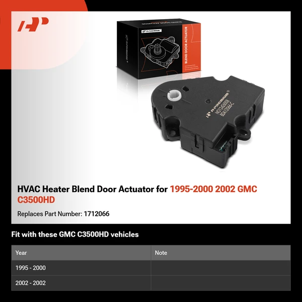 HVAC Heater Blend Door Actuator for 1995-2000 2002 GMC C3500HD
