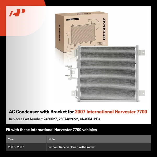 AC Condenser with Bracket for 2007 International Harvester 7700
