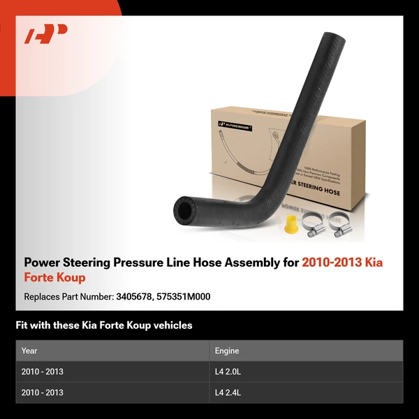 Power Steering Pressure Line Hose Assembly for 2010-2013 Kia Forte Koup