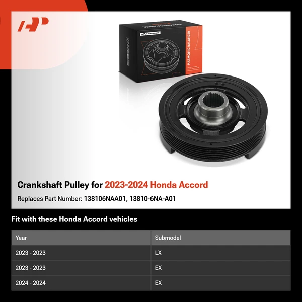 Crankshaft Pulley for 2023-2024 Honda Accord