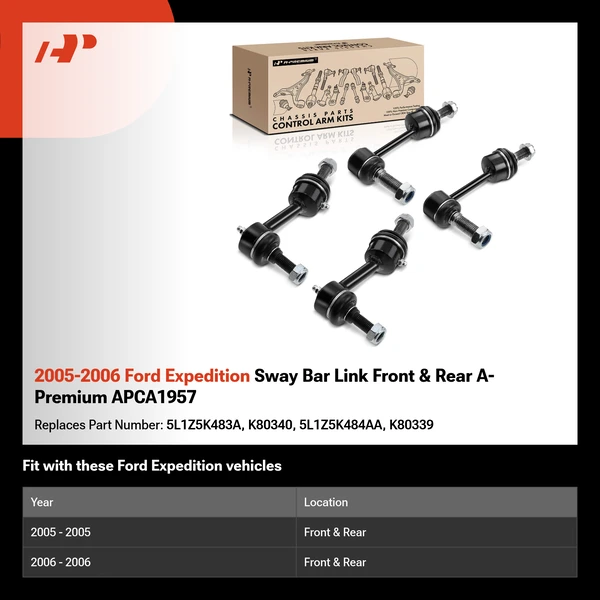 2005-2006 Ford Expedition Sway Bar Link Front & Rear A-Premium APCA1957