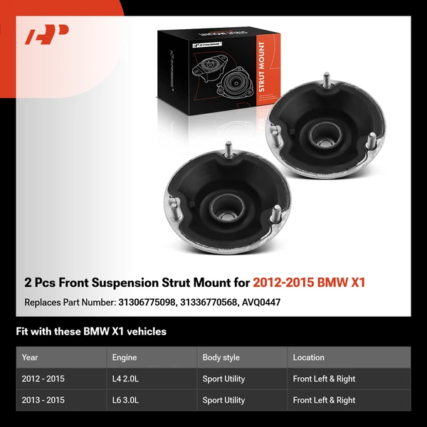 2 Pcs Front Suspension Strut Mount for 2012-2015 BMW X1