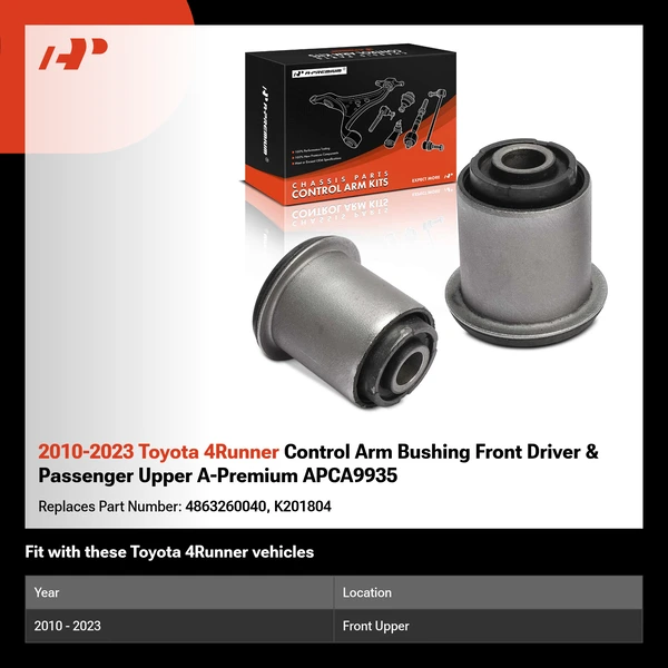 2010-2023 Toyota 4Runner Control Arm Bushing Front Driver & Passenger Upper A-Premium APCA9935