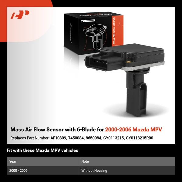 Mass Air Flow Sensor with 6-Blade for 2000-2006 Mazda MPV