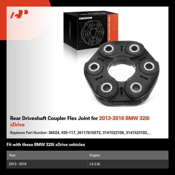 Rear Driveshaft Coupler Flex Joint for 2013-2018 BMW 320i xDrive