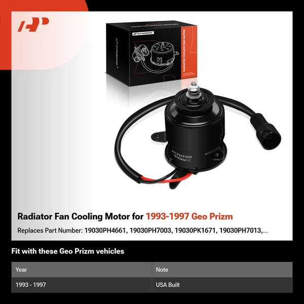 Radiator Fan Cooling Motor for 1993-1997 Geo Prizm